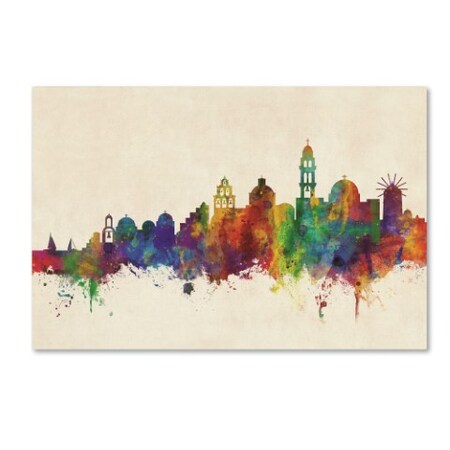 Trademark Fine Art Michael Tompsett 'Santorini Skyline' Canvas Art, 16x24 MT01334-C1624GG